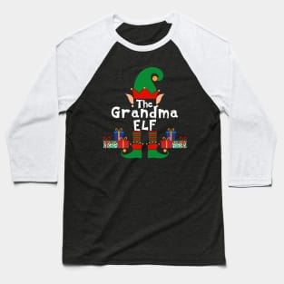 Funny Family Matching Christmas Grandma Elf Baseball T-Shirt